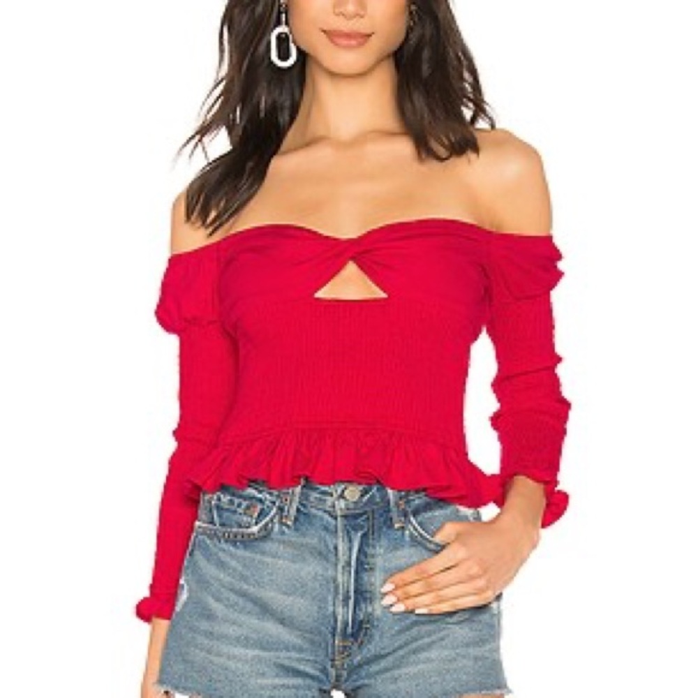 Majorelle of the shoulder red top size small